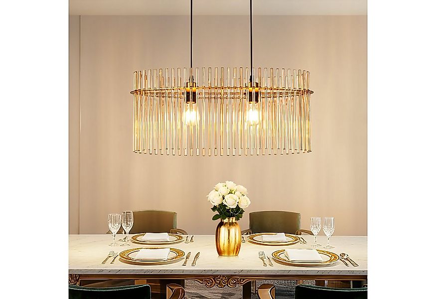 Nettlife Pendelleuchte Retro Schwarz/Gold 2 Flammig- Hängelampe mit Glas Sc günstig online kaufen