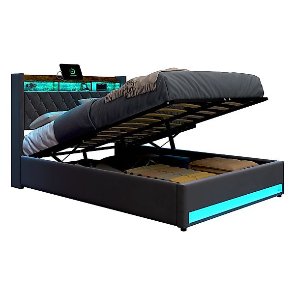 REDOM Polsterbett Stauraumbett Funktionsbett (Elegantes Polsterbett günstig online kaufen
