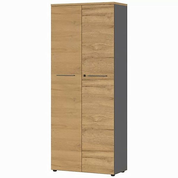 Lomadox Aktenschrank AURAY-01 5OH 80cm Graphit/Grandson-Eiche-Nb. B/H/T ca. günstig online kaufen