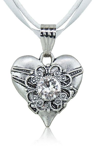 LUISIA® Kette mit Anhänger Halskette "Paula" mit Herzanhänger und Kristall günstig online kaufen
