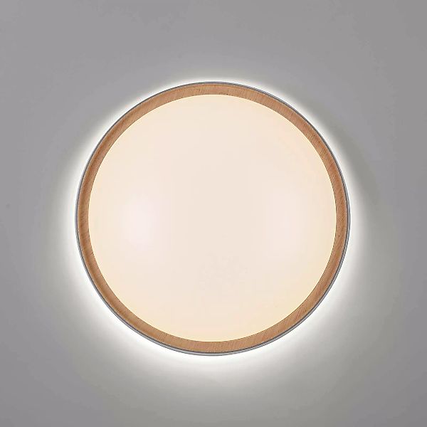 Paul Neuhaus Q-EMILIA LED-Deckenleuchte, grau/holz günstig online kaufen