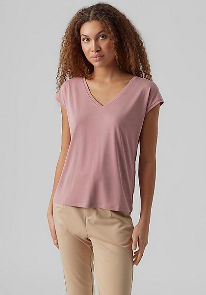 Vero Moda V-Shirt VMFILLI SS V-NECK TEE GA NOOS Materialmix, relaxed fit günstig online kaufen