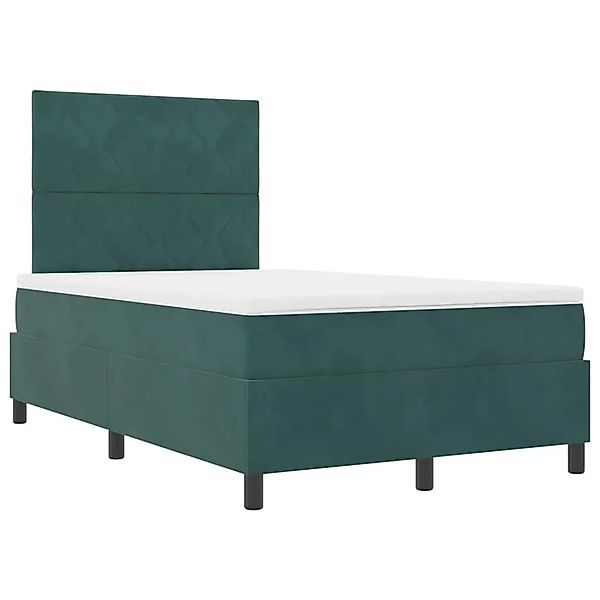 vidaXL Boxspringbett mit Matratze Dunkelgrün 120 x 200 cm Samt 3339893 günstig online kaufen