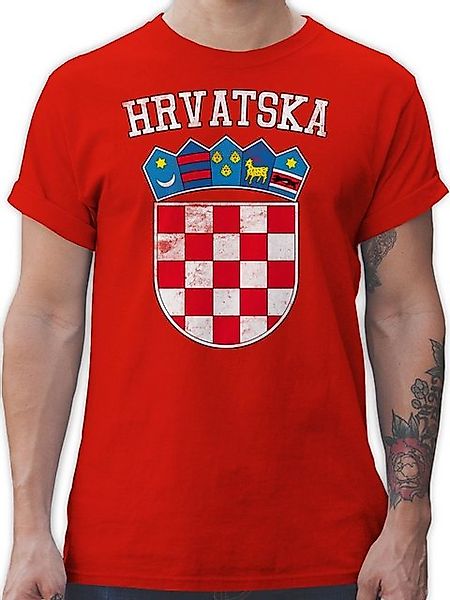 Shirtracer T-Shirt Kroatien Wappen Hrvatska Krotatisch 2026 Fussball WM Fan günstig online kaufen
