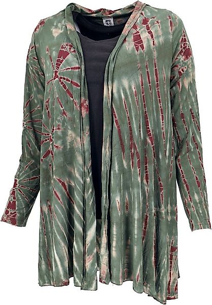 Guru-Shop Langjacke Offener Batik Cardgan, Boho Batikjacke - grün günstig online kaufen