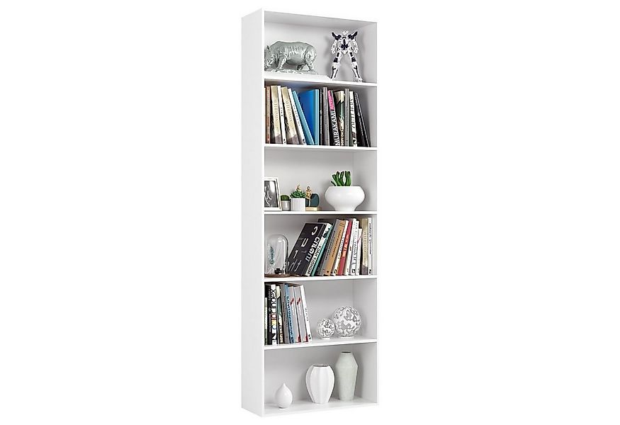 Homfa Bücherregal, 180cm Standregal Büroregal Raumteiler mit 6 Fächern Weiß günstig online kaufen