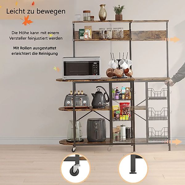 Bestier Standregal Küchenregal, Mikrowellenregal, 5-stufig mit günstig online kaufen