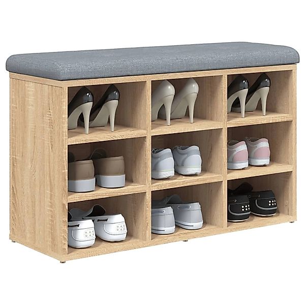 vidaXL Sitzbank Schuhbank Sonoma-Eiche 82 x 32 x 50 cm Holzwerkstoff günstig online kaufen