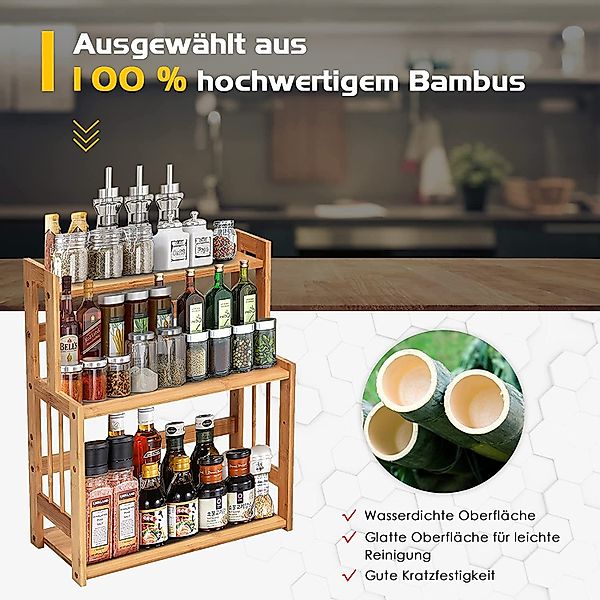 KOMFOTTEU Gewürzregal Küchenregal, mit 3 Etagen, günstig online kaufen