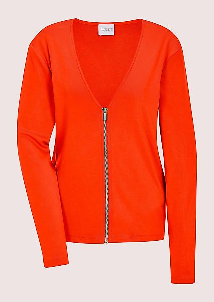 MADELEINE Langarmshirt "Shirtjacke Elegante Viskosejacke mit Reißverschluss günstig online kaufen