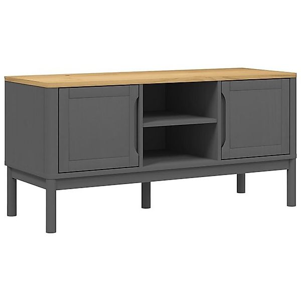 vidaXL TV-Schrank TV-Board FLORO Grau 114x43x55 cm Massivholz Kiefer günstig online kaufen