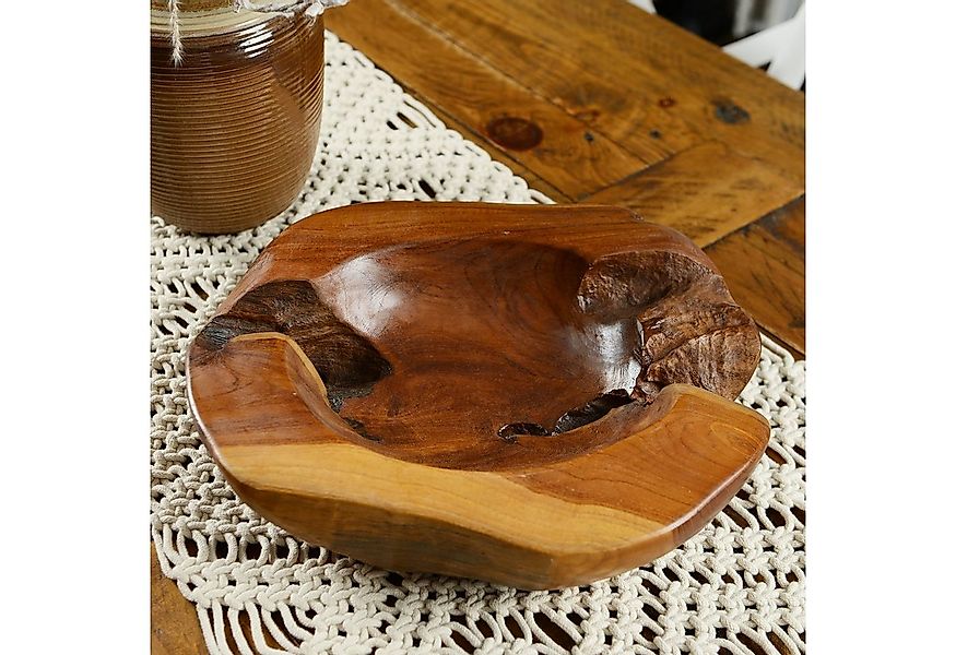 wohnfreuden Dekoschale Holzschale Deko Teak 30-35 cm lasiert, 1042 günstig online kaufen