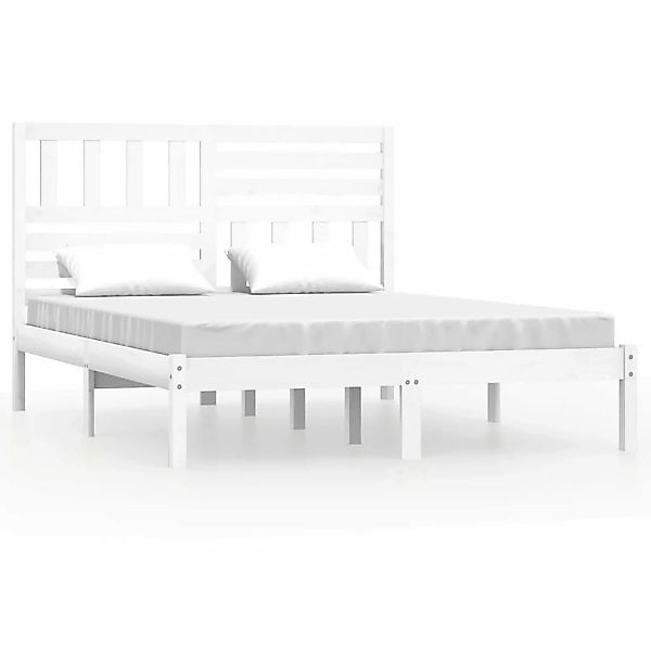 vidaXL Massivholzbett Weiß 120x190 cm Small Double Kiefer1052733 günstig online kaufen