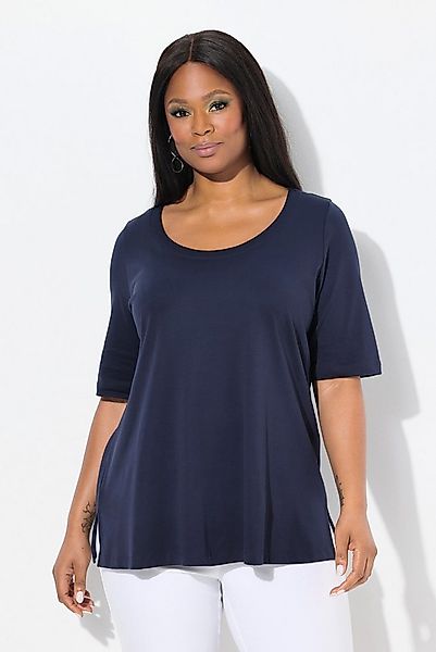 Ulla Popken T-Shirt Pima Cotton Shirt A-Linie Rundhals Halbarm günstig online kaufen