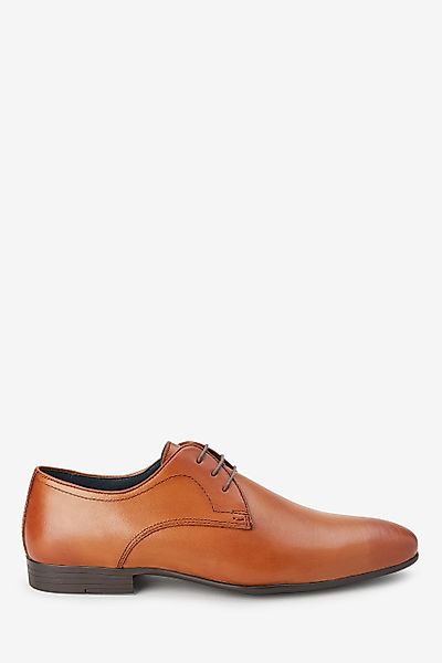 Next Unifarbene Derby-Schuhe aus Leder Schnürschuh günstig online kaufen