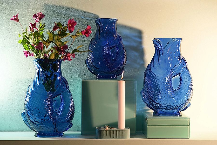 Giftcompany Dekovase Jacquard Fischvase M blau günstig online kaufen