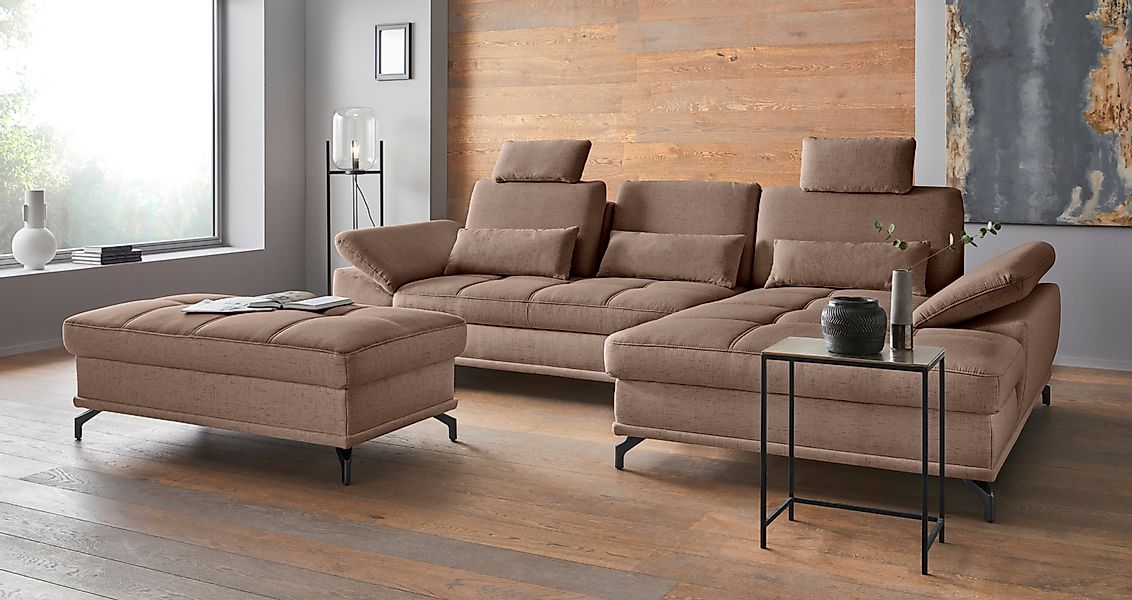 PLACES OF STYLE Ecksofa "Costello L-Form, B: 301 cm mit Sitztiefen-, Armtei günstig online kaufen