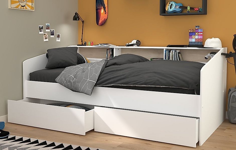 Parisot Stauraumbett Sleep (Kinderbett in weiß, Rückwand drehbar weiß oder günstig online kaufen