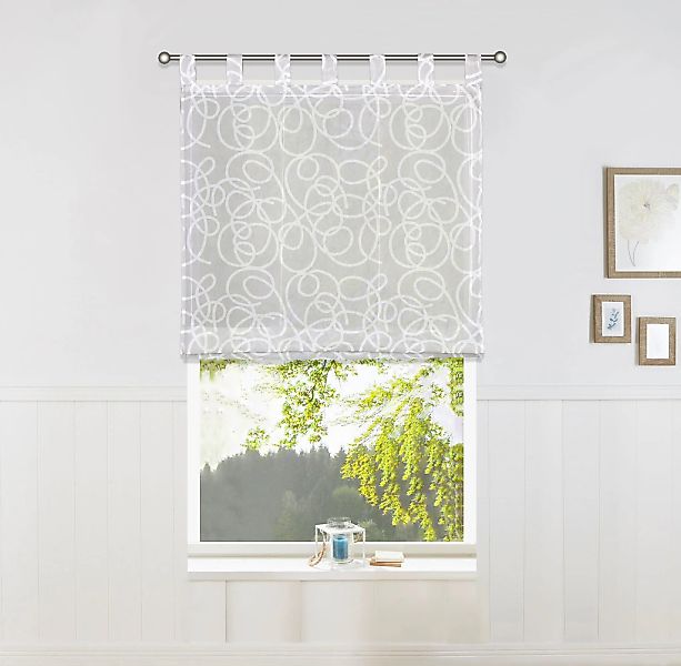 my home Raffrollo "Tanaro" mit Schlaufen halbtransparent, Voile, Polyester, günstig online kaufen