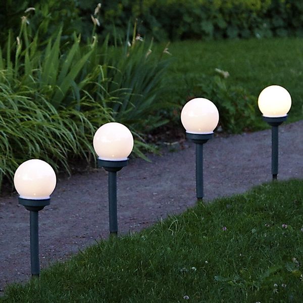 LED Solar Erdspieß Kugelleuchte Globus 4er-Set IP44 günstig online kaufen