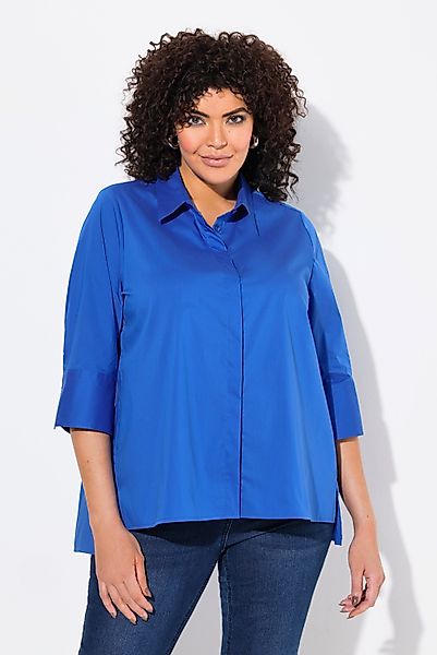 Ulla Popken Hemdbluse Hemdbluse Rückenfalte A-Linie günstig online kaufen