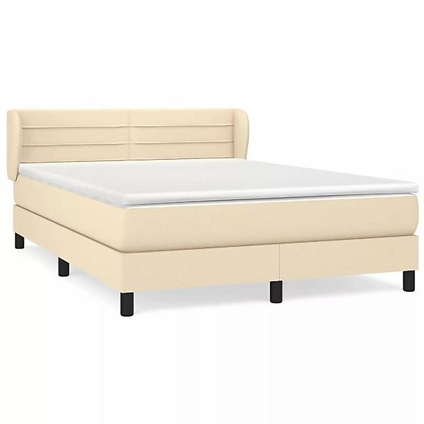 vidaXL Boxspringbett mit Matratze Creme 140x200 cm Stoff1372015 günstig online kaufen