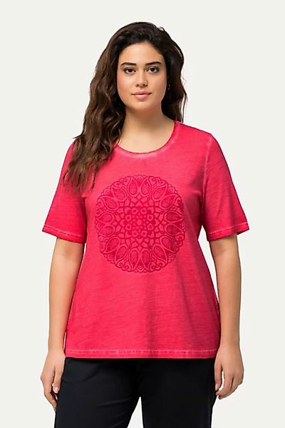 Ulla Popken Rundhalsshirt T-Shirt Mandala Classic Rundhals Halbarm günstig online kaufen