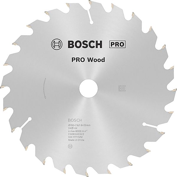 Bosch Hartmetall Kreissägeblatt 190 mm x 20 mm x 2,6 mm günstig online kaufen