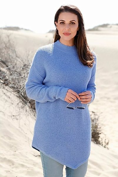 MIAMODA Strickpullover Long-Pullover Rippstrick Langarm günstig online kaufen