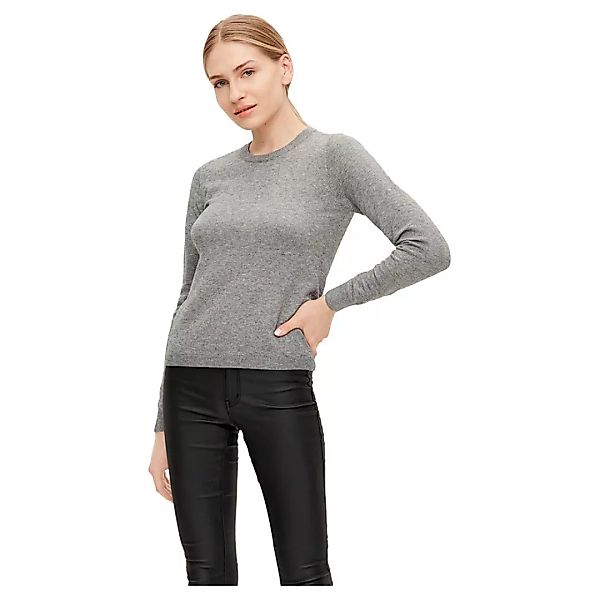 Object Thess Langärmliger Pullover Mit O-ausschnitt XS Medium Grey Melange günstig online kaufen