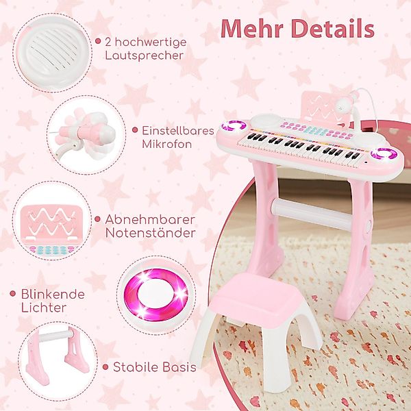 COSTWAY Spielzeug-Musikinstrument, 37 Tasten Klaviertastatur Kinder günstig online kaufen