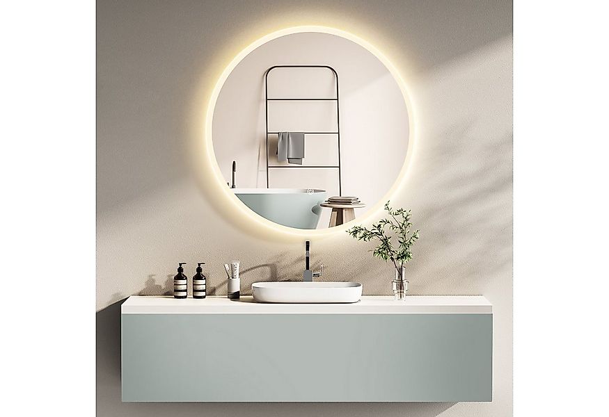 HOKO Badspiegel Schwarz mit beleuchtung, led spiegel rund 60cm / 80cm mit L günstig online kaufen
