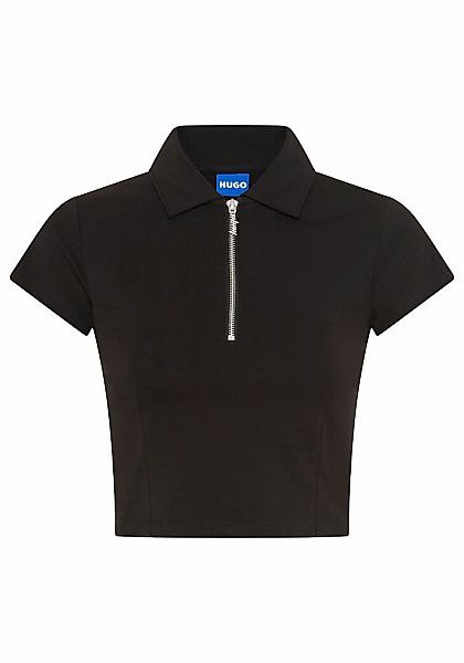 HUGO Blue Kurzarmshirt "Dastaja" mit Kragen & cropped, in verkürzter Länge günstig online kaufen