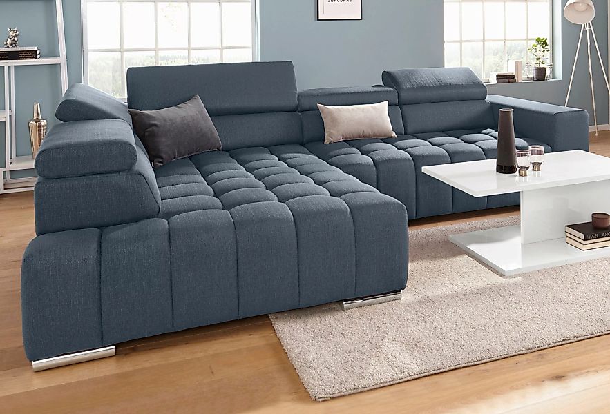 exxpo - sofa fashion Ecksofa "Elias, aktuelle Kreuzsteppung im Sitz, bequem günstig online kaufen