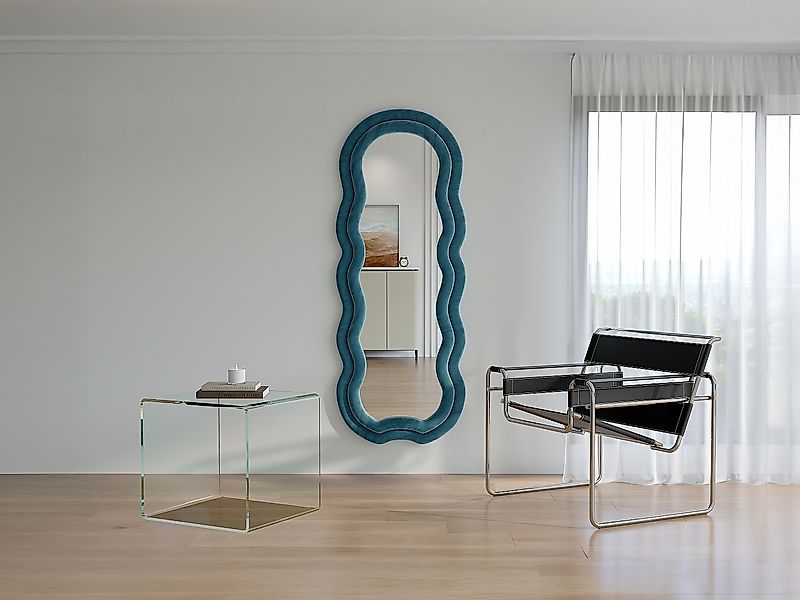Organischer Spiegel - Samt - 60 x 160 cm - Blau - LINOA günstig online kaufen