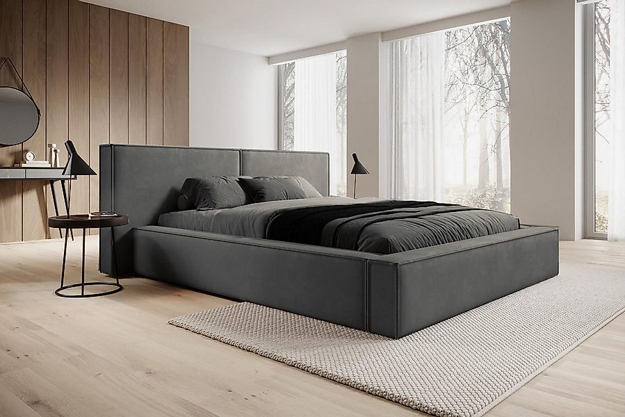 Compleo Polsterbett mit Bettkasten und Lattenrost, gepolstertes Kopfteil HE günstig online kaufen
