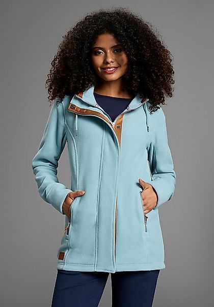 KangaROOS Fleecejacke hüftbedeckende Länge, mit Kapuze, mit Eingrifftaschen günstig online kaufen