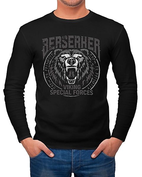 Neverless Longsleeve Herren Longsleeve Berserker Bär günstig online kaufen