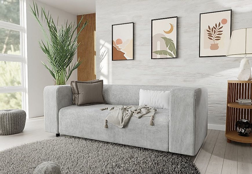 S-Style Möbel 2-Sitzer Sofa Gustav aus Cord-Stoff mit bequemem Sitz, mit We günstig online kaufen