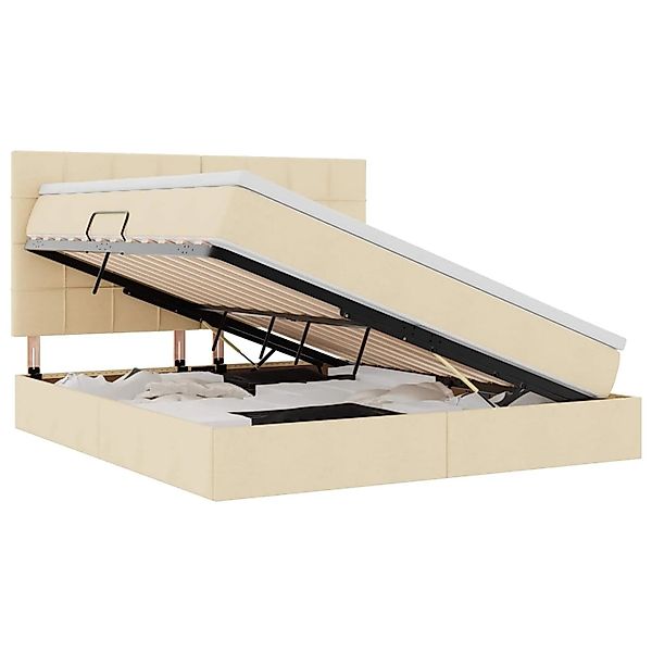 vidaXL Stauraumbett mit Matratze Creme 180 x 200 cm Kunstleder 3371800 günstig online kaufen