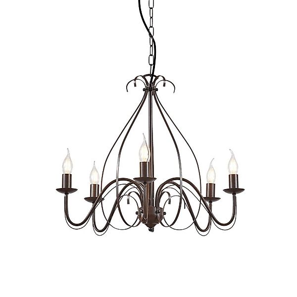 Qazqa Kronleuchter Giuseppe, ohne Leuchtmittel, E14, Rostbraun, Landhaus, S günstig online kaufen