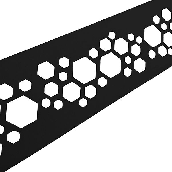 zaunzu Sichtschutz PREMIUM Dekor Hexagon Einzelstreifen Schwarz 2,55m günstig online kaufen
