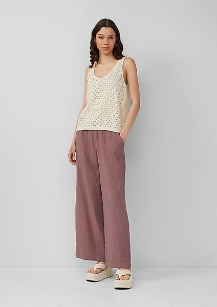 QS Chinos Hose Musselin-Hose mit weitem günstig online kaufen