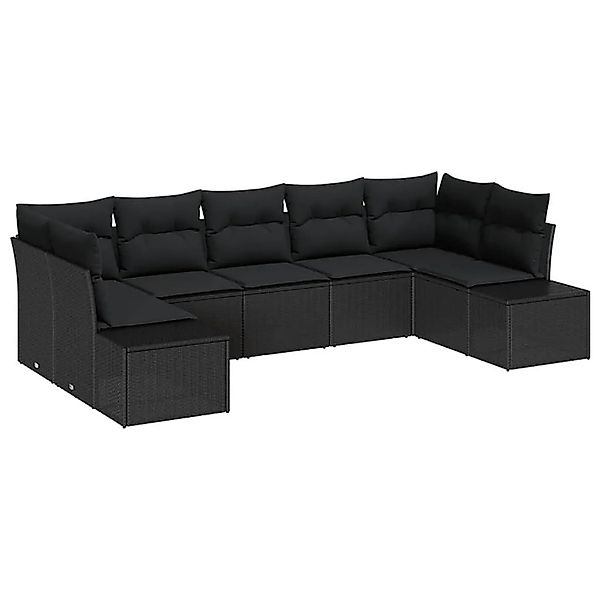 vidaXL Gartensofa-set mit Speicher 7-Tlg Schwarz Poly-Rattan 3355882 günstig online kaufen