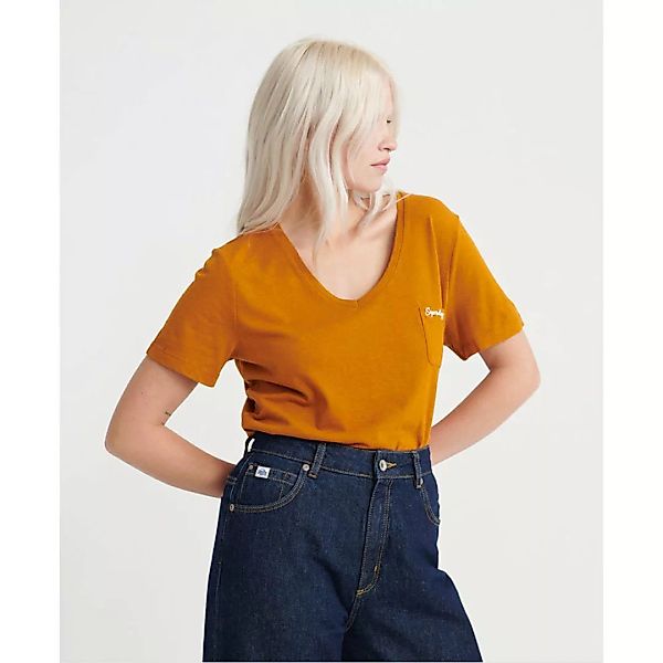 Superdry Orange Label Essential Vee Kurzarm T-shirt L Pumpkin Spice günstig online kaufen
