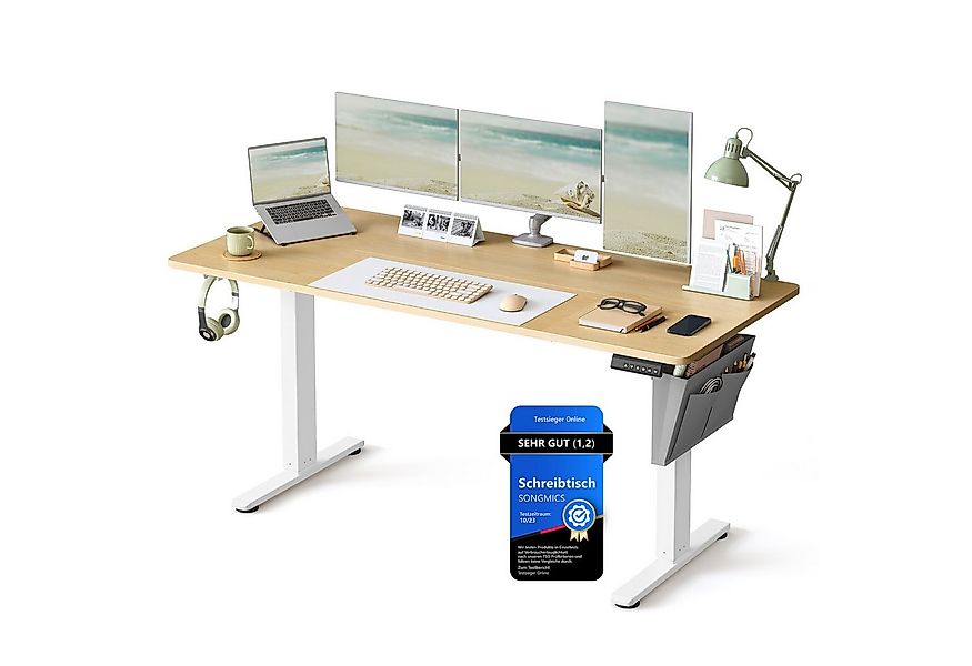 SONGMICS Schreibtisch Höhenverstellbarer elektrisch, 120/140/160/180 cm, Me günstig online kaufen