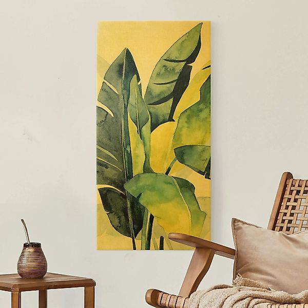 Leinwandbild Tropisches Blattwerk - Banane günstig online kaufen