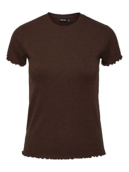 PIECES Kurzärmelig T-shirt Damen Braun günstig online kaufen