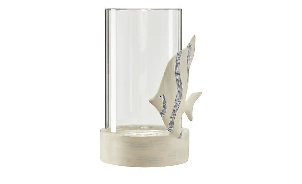 HOME STORY Windlicht Fisch   ¦ creme ¦ Polyresin (Kunstharz),Glas ¦ Maße (c günstig online kaufen