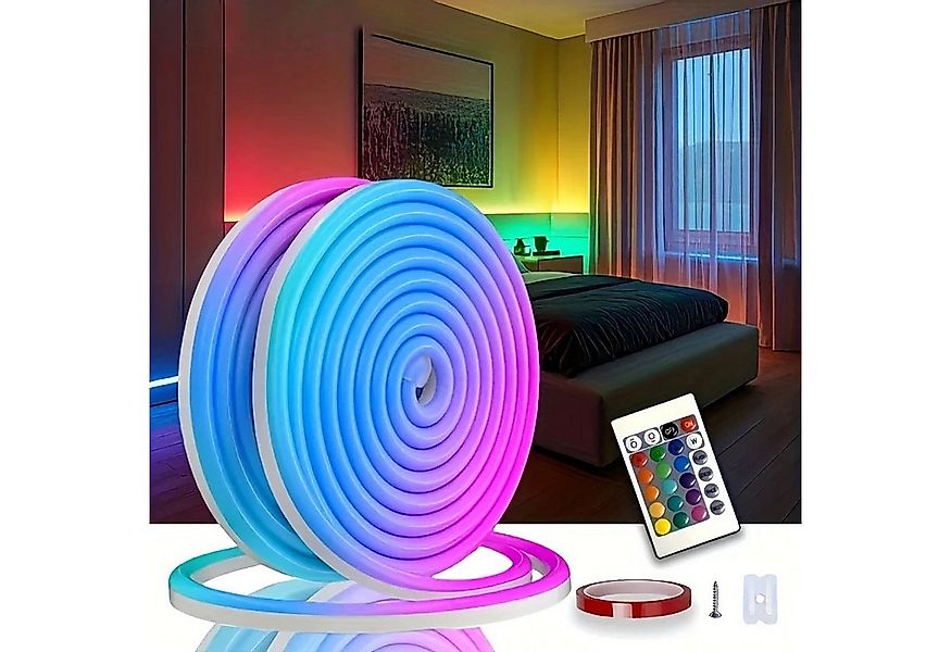 wohnTRAUM24 LED Stripe 5M Neon LED Strip Streifen RGB Schlauch diffus Licht günstig online kaufen